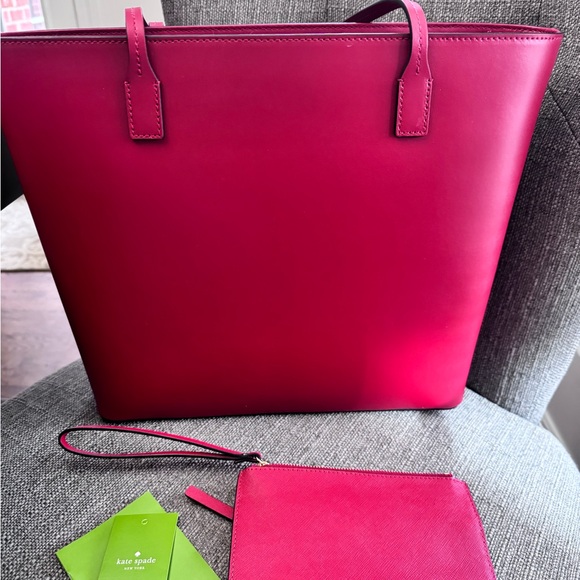 Kate Spade Cherry Red Tote with Pouch - Picture 2 of 4